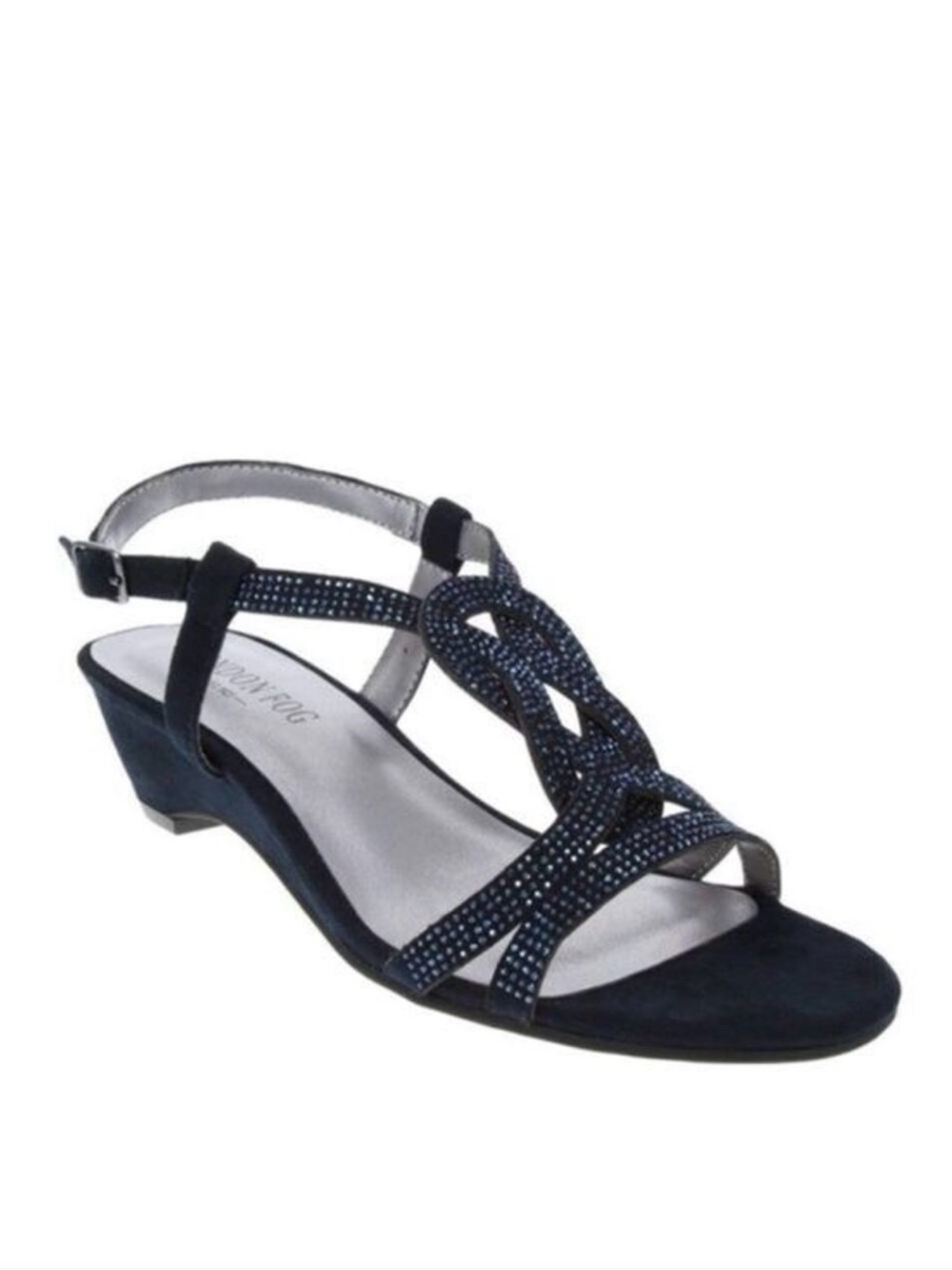 London Fog Women’s Sandals sz 8.5 Block Heel Black NEW # Box 453